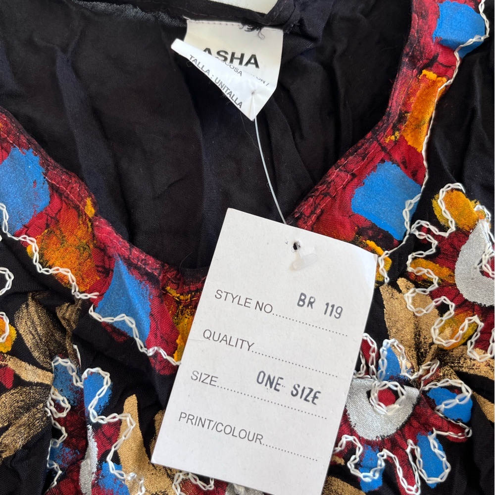 NWT ASHA Black Embroidered Sleeveless Casual Dress- boho - Picture 5 of 8